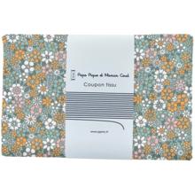 Coupon tissu 1 m  ex2503 fleuri retro lichen