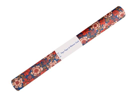 Coupon tissu enduit de 35cm  ex2631 bohème fleuri bleu