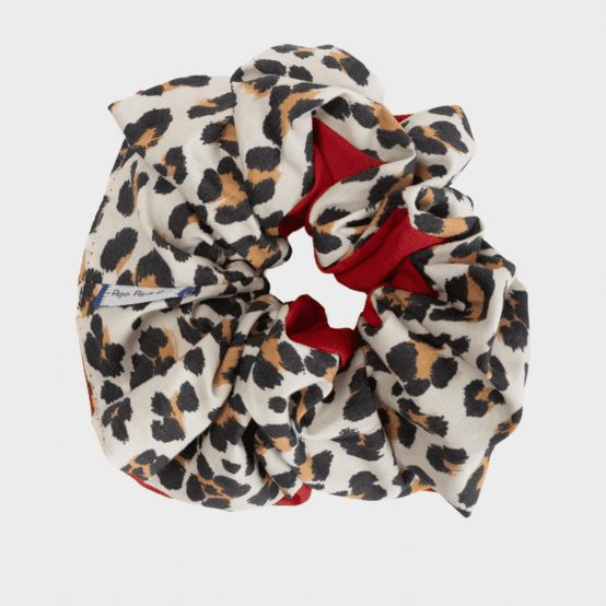 Grand chouchou bicolore leopard - rouge
