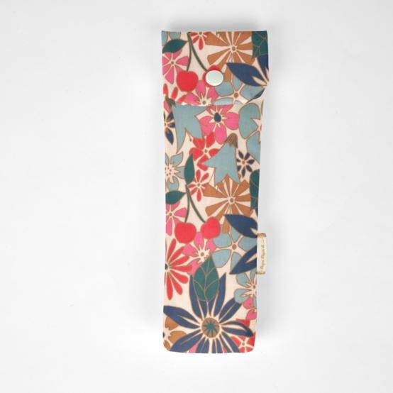 Pochette brosse à dents cerise en fleur