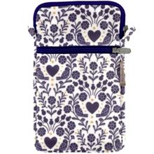 Pochette téléphone matelassée scandinavia bleu