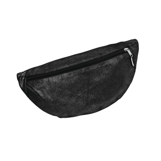 Petit sac banane suédine pailletée argent