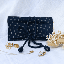 Pochette à bijoux bulle bronze marine