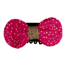 Barrette Noeud Anti-Glisse fuchsia pailleté