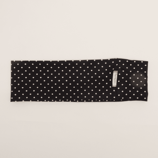 Bandeaux jersey pois blanc noir
