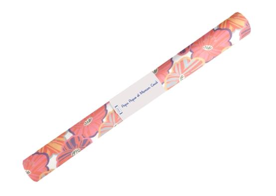 Coupon tissu enduit de 35cm  ex2540 anemones rayées pastel