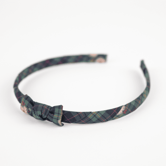 Serre-tête fin tartan fleuri
