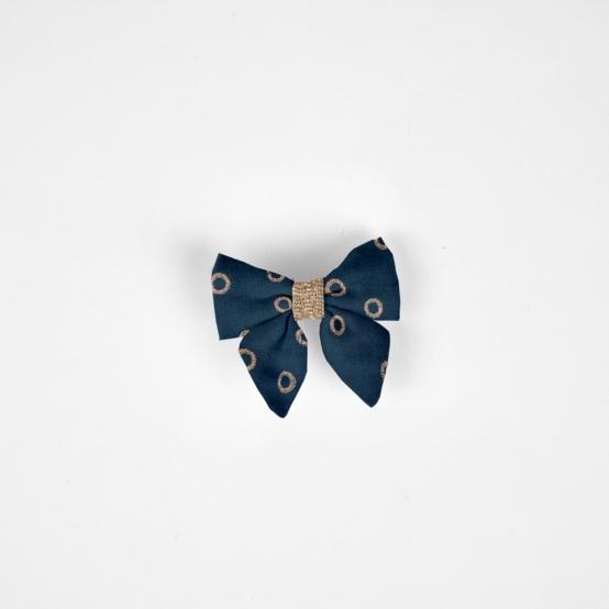 Barrette Mini Noeud Papillon bulle bronze marine