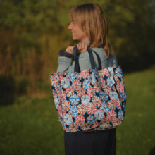 Sac cabas shopping anémones rayées