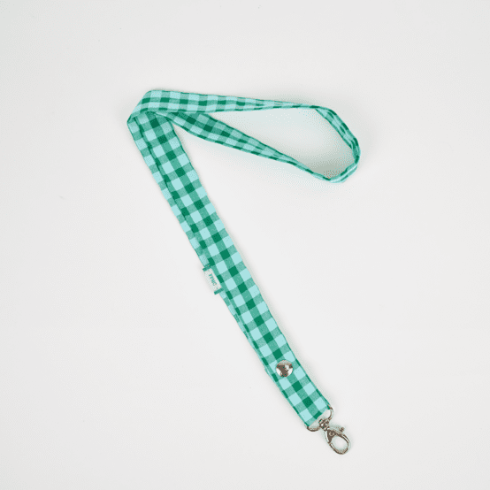 Porte-clés collier vichy vert menthe