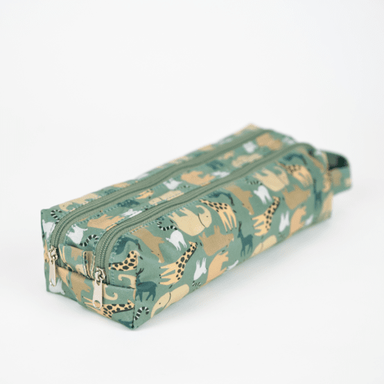 Trousse double compartiment safari kaki