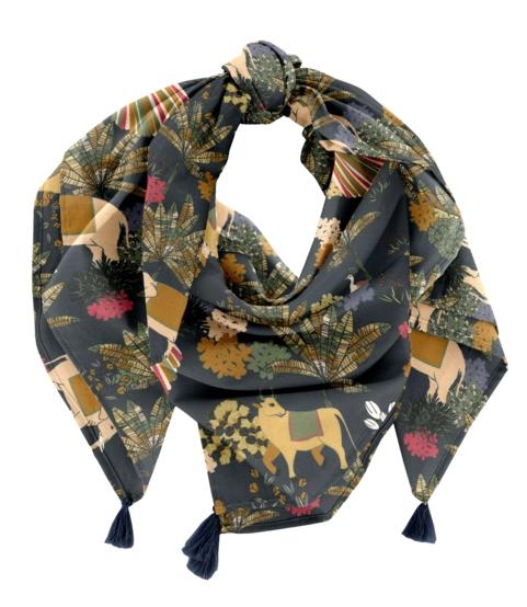 Foulard pompon eden indien