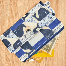 Mini pochette porte-monnaie baleino bleu