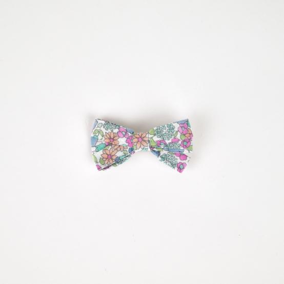 Barrette  ruban pastel fleuri