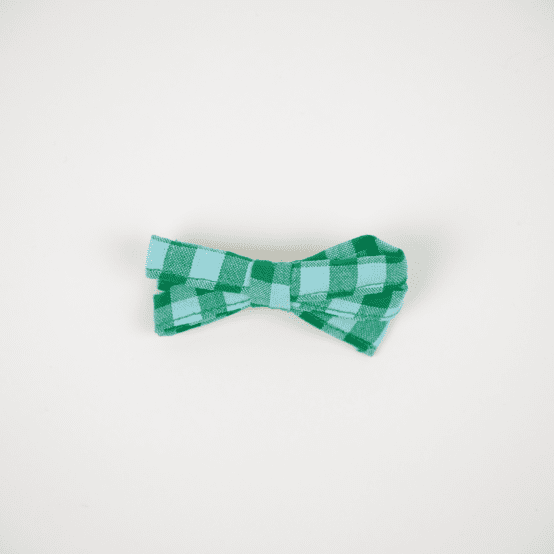 Barrette ruban petit  vichy vert menthe