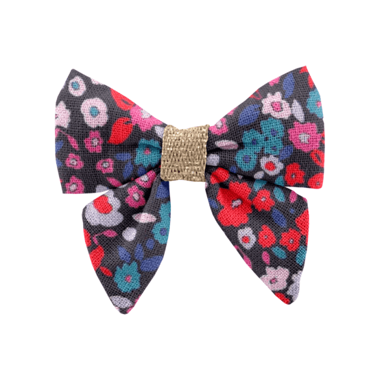 Barrette Mini Noeud Papillon romance fleurie