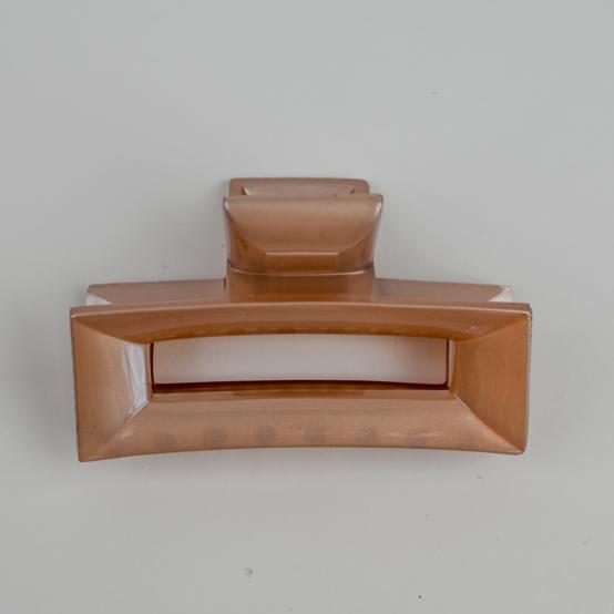Grande pince rectangle beige glossy