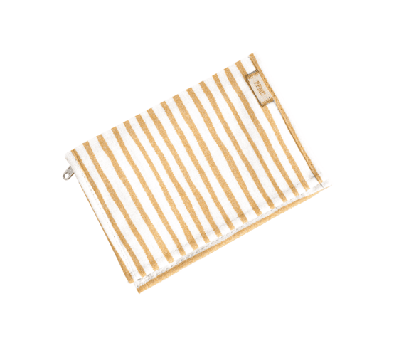 Portefeuille compact rayé or blanc