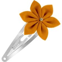 Barrette clic-clac fleur étoile ochre