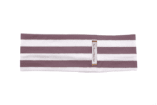 Bandeau jersey rayure aubergine blanc