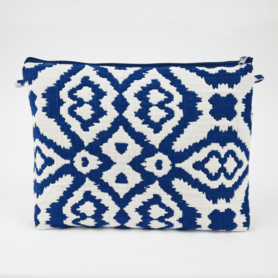 Trousse de toilette jacquard bleu