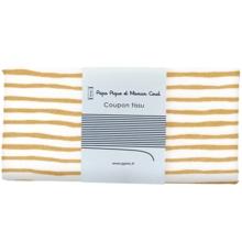 Coupon tissu 50 cm rayé or blanc