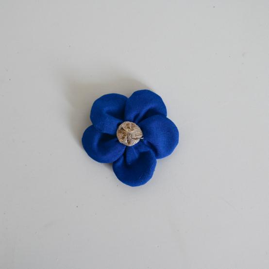 Mini Barrette Pétales de Fleur bleu navy