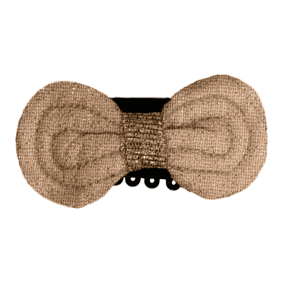 Barrette Noeud Anti-Glisse gaze pailletée camel