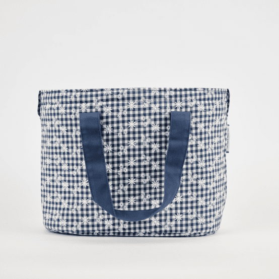 Sac Lunch Isotherme vichy brodé marine