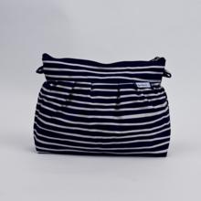 Pochette plissée rayé ivoire marine