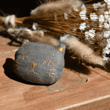 Barrette miaou lin cuivré