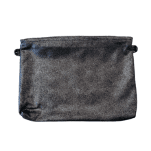 Pochette tissu suédine pailletée argent