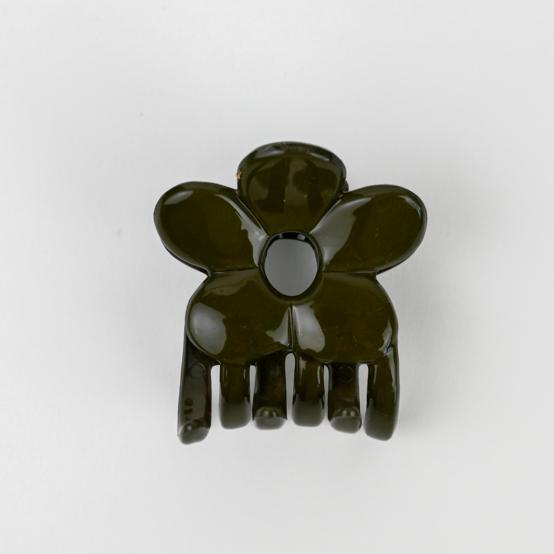 Petite pince fleur kaki laqué