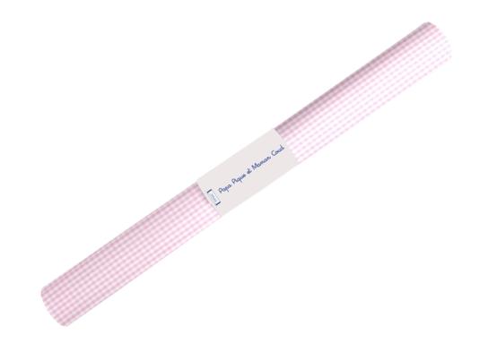 Coupon tissu enduit de 35cm  vichy rose