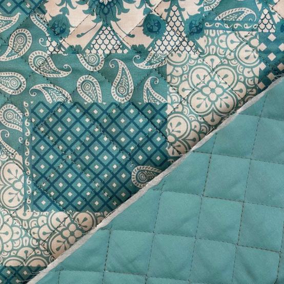 Tissu matelassé ex2545 patch bleu