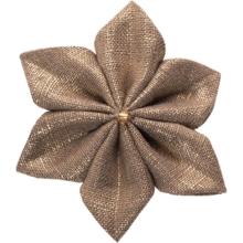 Barrette fleur étoile lin cuivré