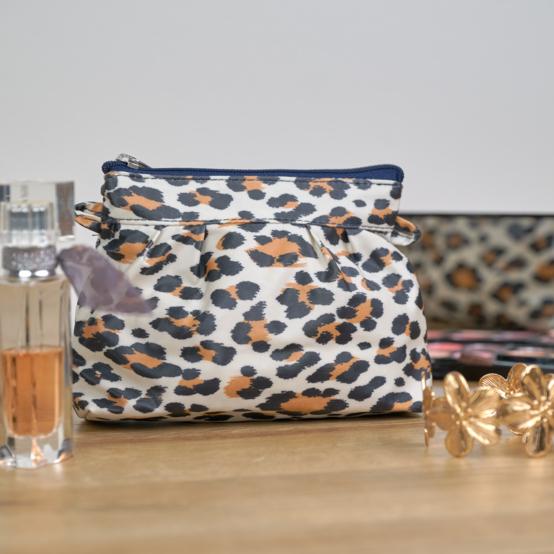 Mini pochette plissée leopard