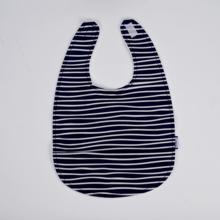 Bavoir tissu plastifié rayé ivoire marine