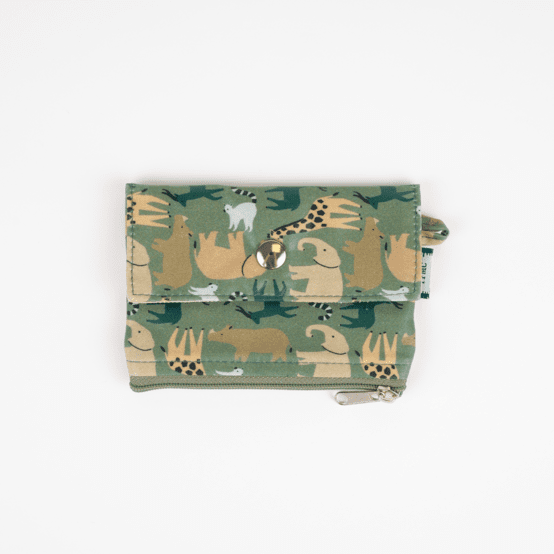 Mini pochette porte-monnaie safari kaki