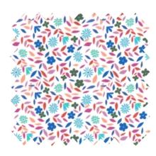 Tissu coton au mètre ex2445 brindilles fleuries fond blanc