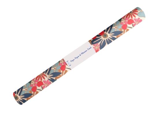 Coupon tissu enduit de 35cm  cerise en fleur