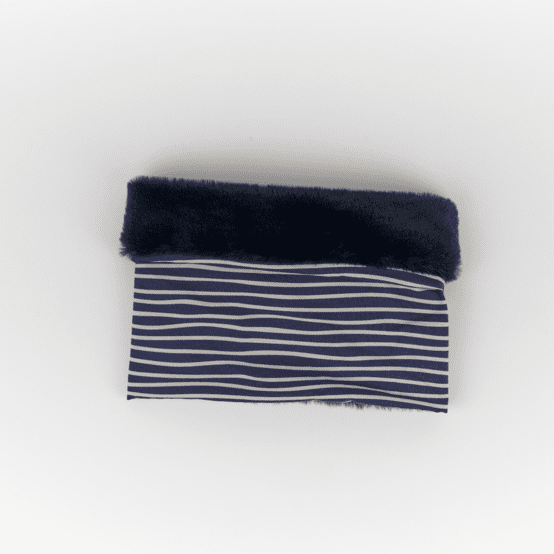 Echarpe tube enfant rayé ivoire marine