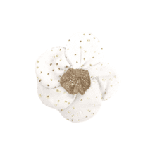 Mini Barrette Pétales de Fleur  blanc pailleté