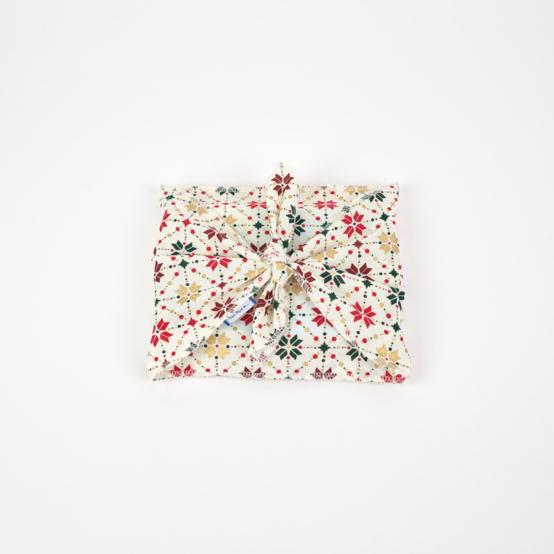 Fupochiki S (14 x 17 cm) ex2318 noël géometrique scandinave or écru