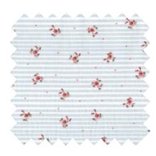 Tissu coton au mètre ex2328 rayures fleuries bleu