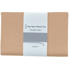 Coupon tissu 1 m gaze pailletée camel