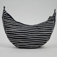 Petit Sac demi lune rayé ivoire marine