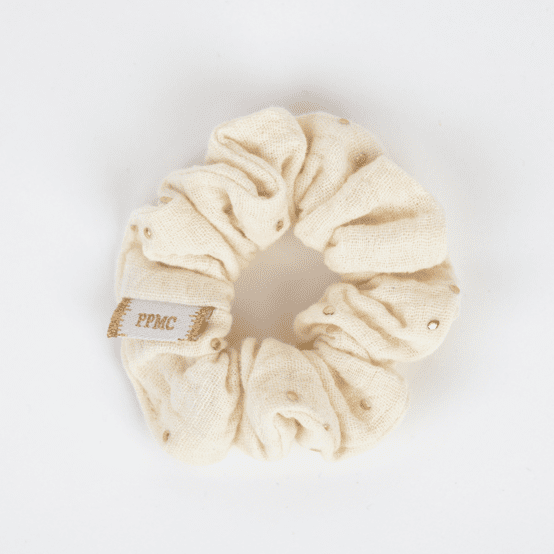 Petit Chouchou gaze pois or écru