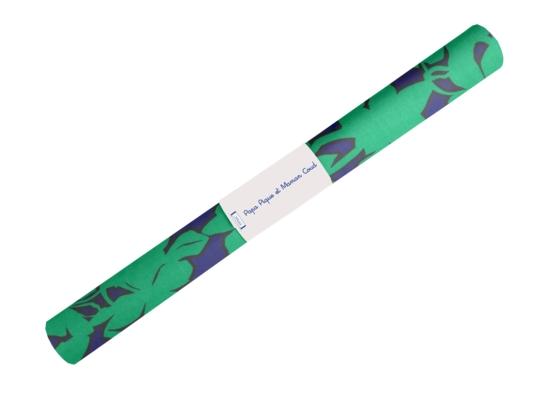 Coupon tissu enduit de 35cm  ex2650 Silouhettes vert bleu