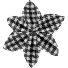 Barrette fleur étoile 4 vichy noir